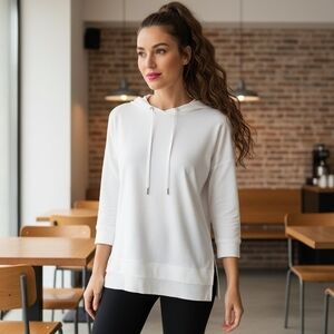 Banana Republic White Baby Terry Hoodie Top